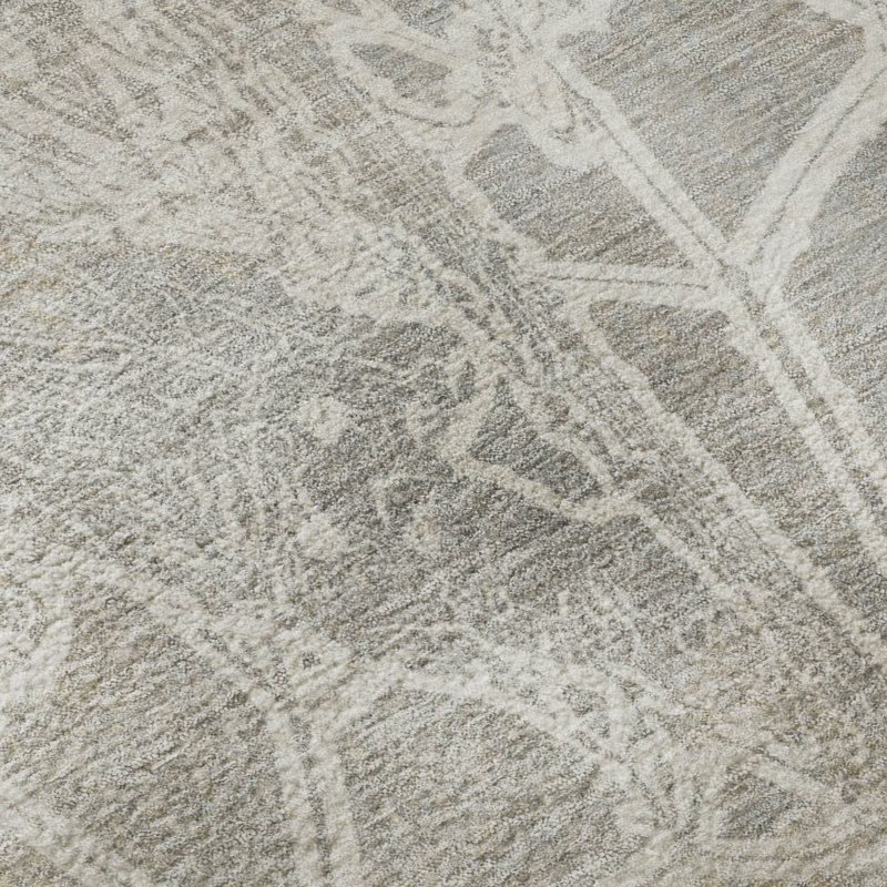 Premium Machine Washable Mayfield AMF2239 Floral Rug, Silver, 2'3" x 7'6" Runner