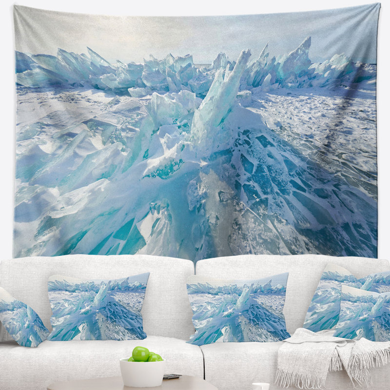 Tapisserie paysage paysage bleu glacier, H 32 po x l 39 po