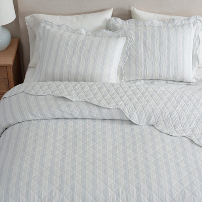 Ensemble de courtepointe réversible en coton Martha Stewart Tate