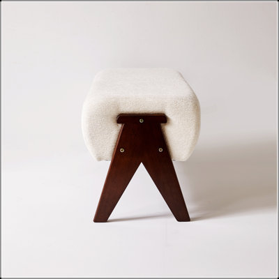 Banc en tissu de chenille décoratif moderne, banc d'entrée ergonomique rembourré avec pieds en bois massif, repose-pieds rembourré pour vestibule et chambre à coucher