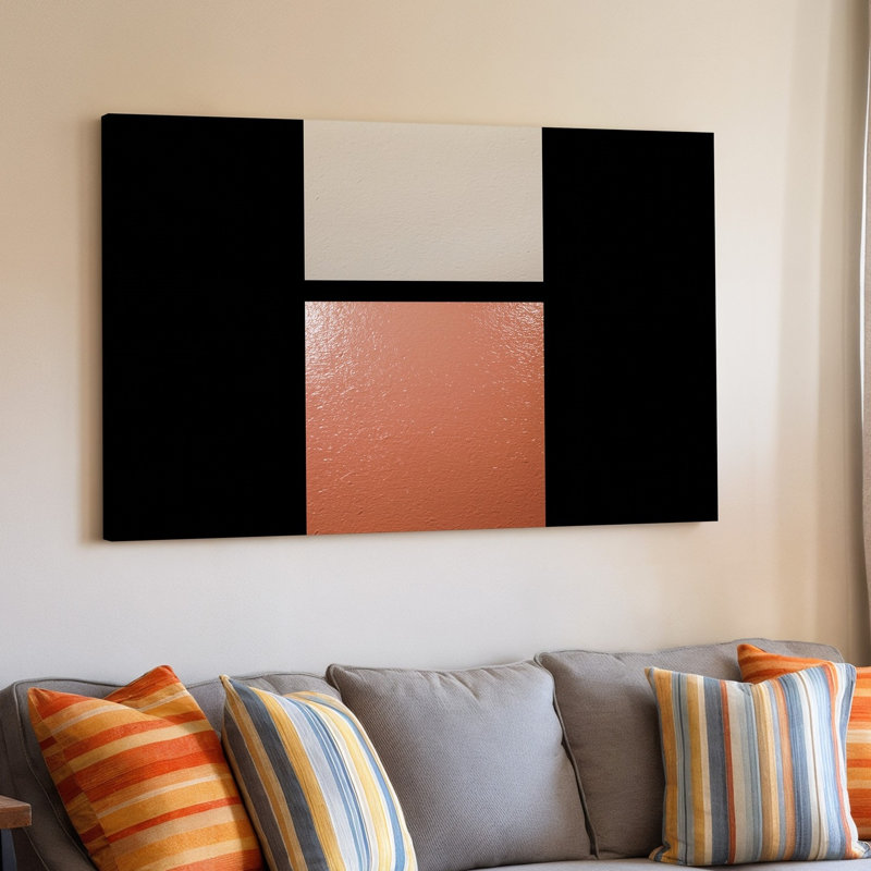 Toile, "abstraite" avec deux échantillons de couleurs rectangulaires positionnés à la verticale sur toile, H 16 po x l 20 po