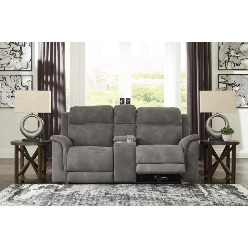Causeuse inclinable électrique avec console Brookley, Gris