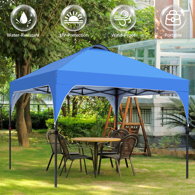 Abri de patio en acier 8 x 8 pi, Bleu