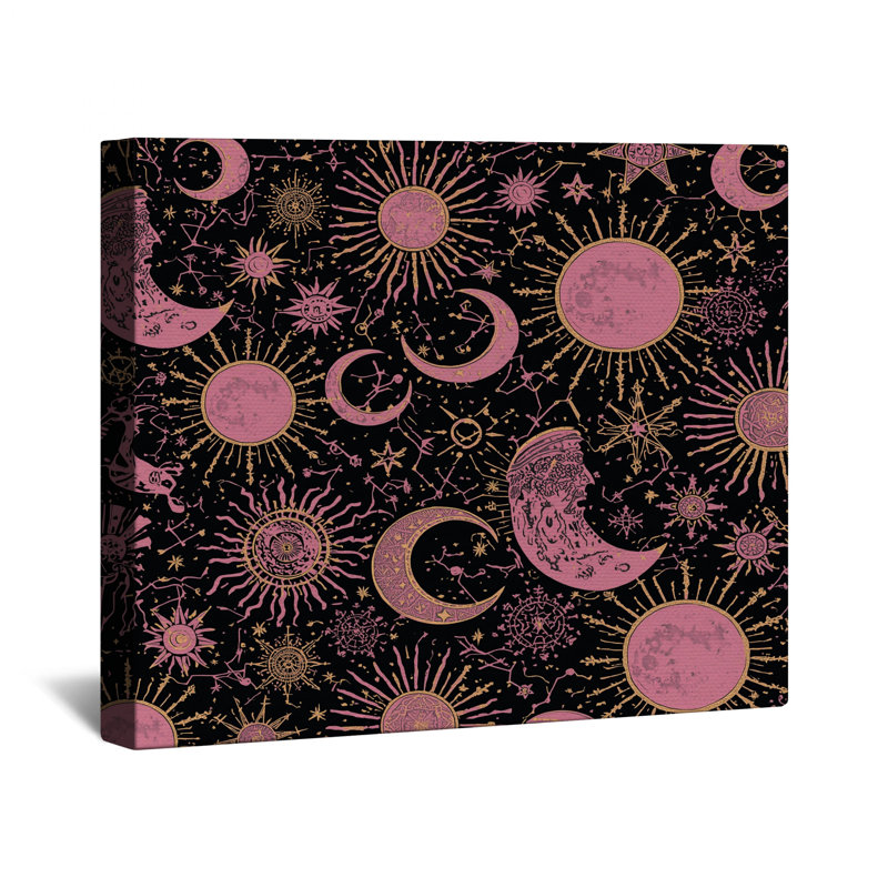 Toile tendue Celestial Moons And Stars, 24 x 36 inches