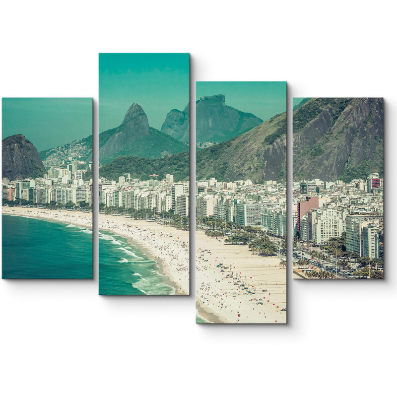 Architecture, Rio de Janeiro, Brésil, Copacabana, bâtiments côtiers, plage, 4 pièces