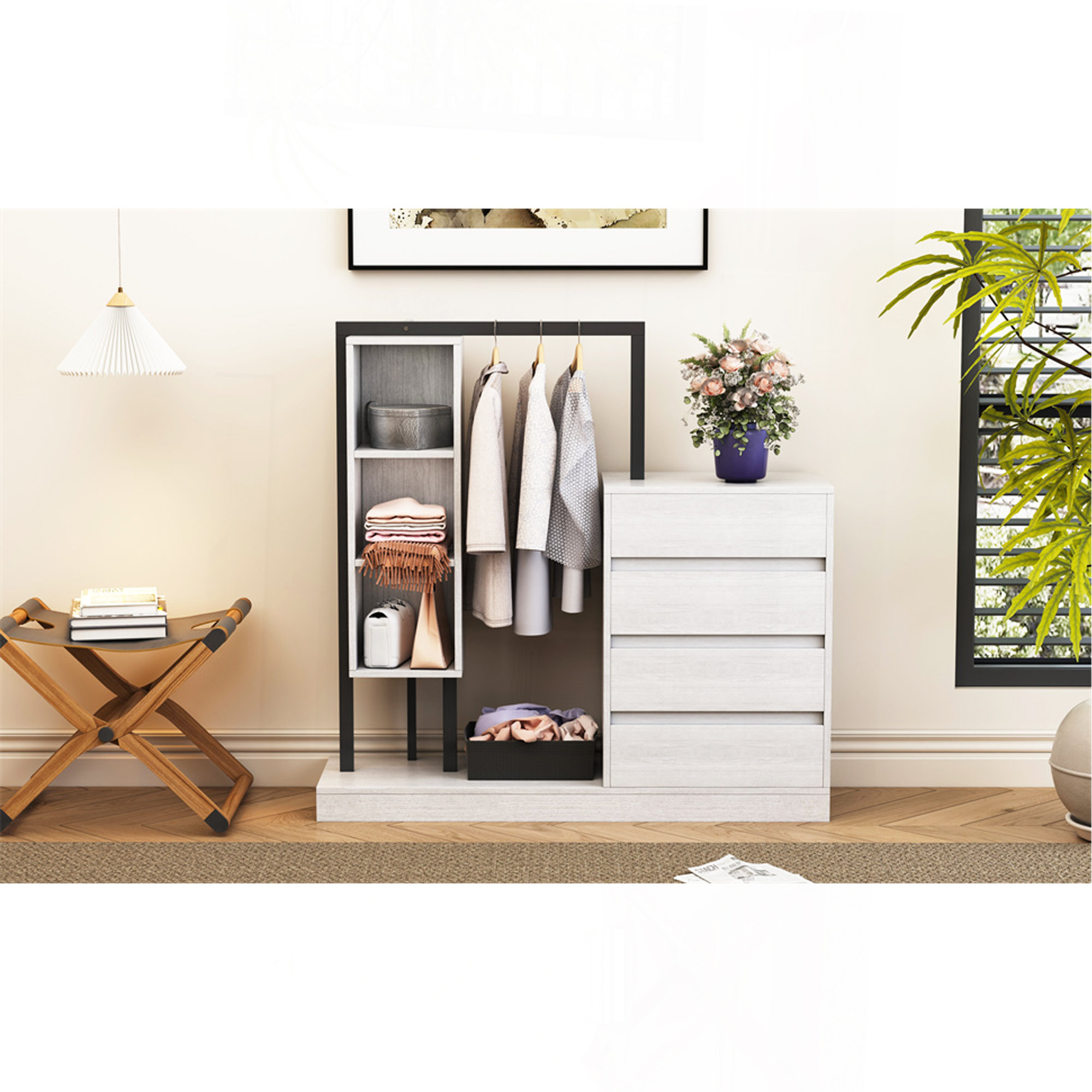 Ebern Designs Versatile Wardrobe With Ample Storage And Stylish Design ...