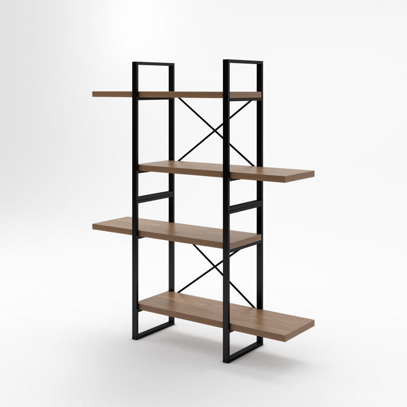 Étagère en fer H 56,7 "x l 47,2", Noyer
