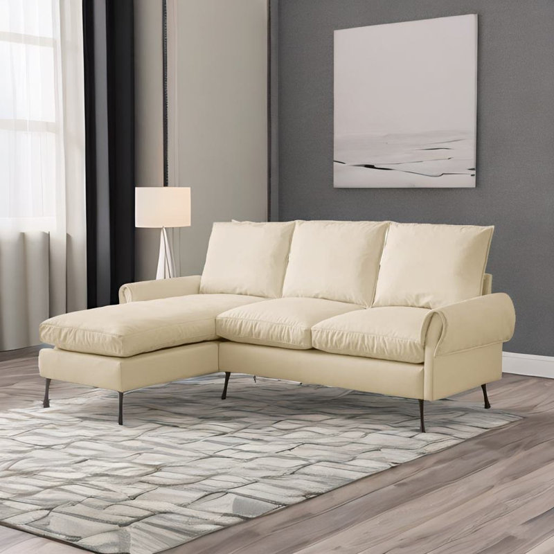 Canapé modulaire 2 pièces Fenske, Similicuir beige