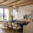 Modern Contemporary Black 4-Light Large Linear Glass Chandelier 47inch Kitchen Island Pendant