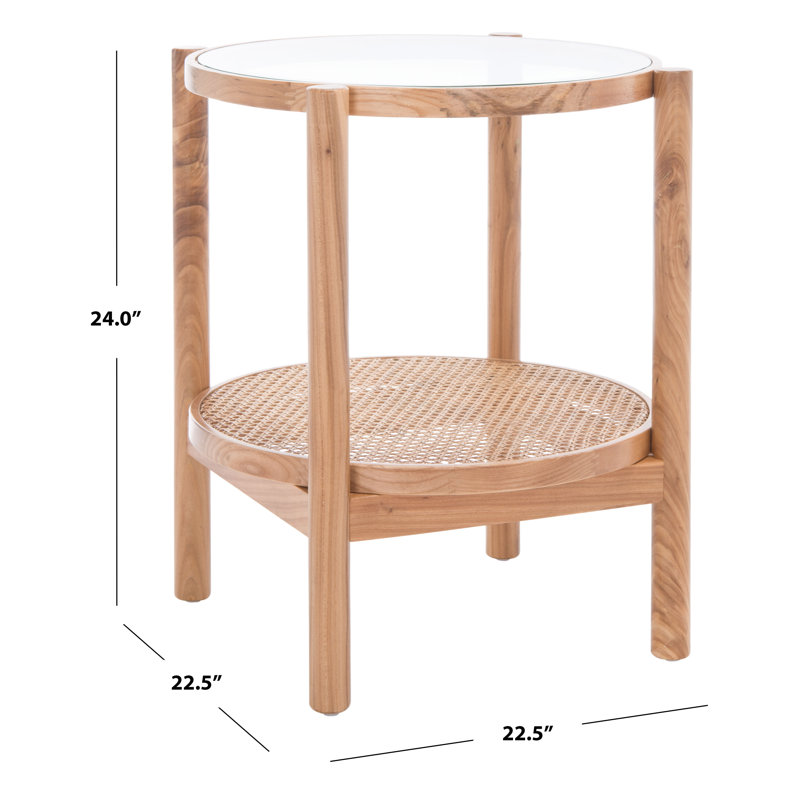 Karyna Glass End Table, Natural