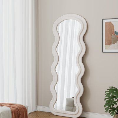 Miroir de plancher en flanelle pleine longueur pour salon suspendu ou contre le mur