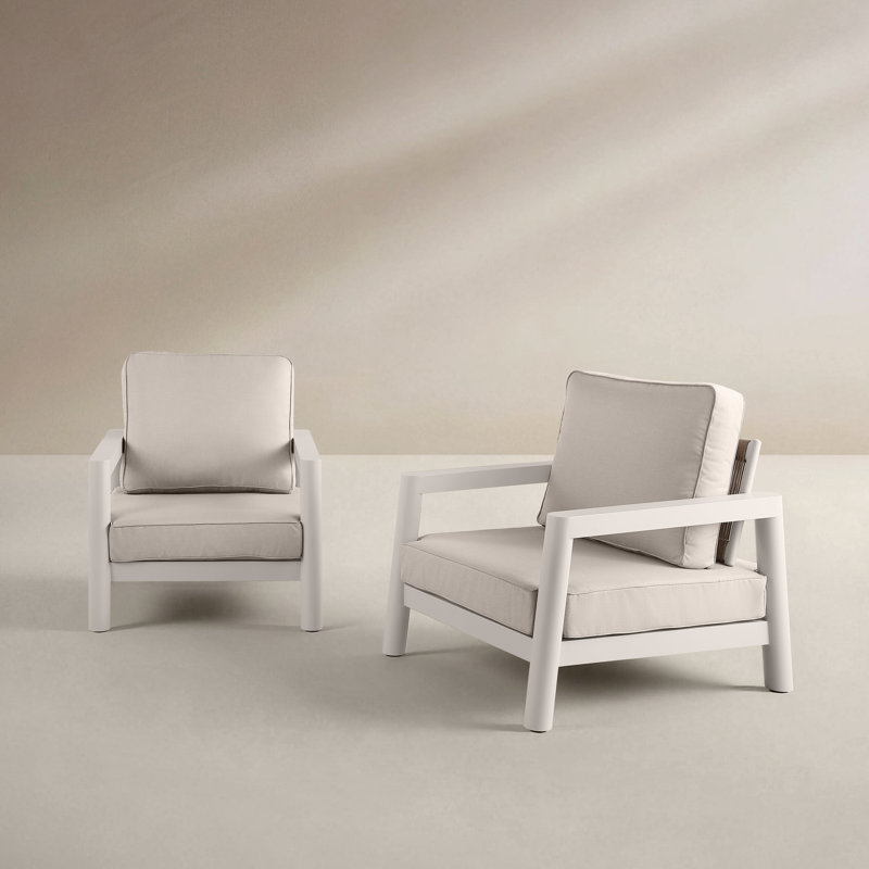 Ensemble de 2 fauteuils d'extérieur Fairmont, Beige crème, Cream Beige