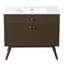 Meuble-lavabo rayé de luxe 36 po, double rangement à fermeture en douceur et lavabo en céramique de qualité supérieure