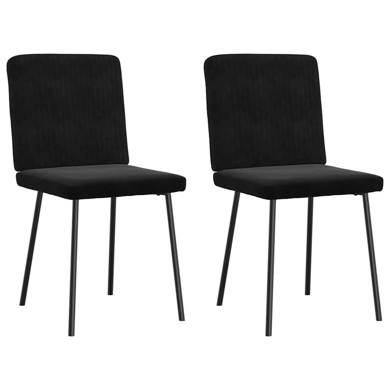  2 chaises de salle à manger en velours noir