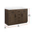 Meuble-lavabo autoportant à lattes simple en amande avec comptoir en pierre blanche et dosseret Bailey de 48 po Bailey-974594719-1057525170