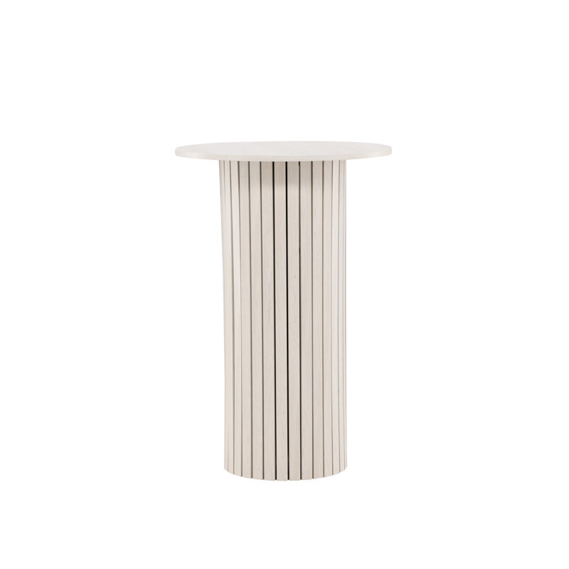 Damarien Round Metal Base Dining Table, Whitewash