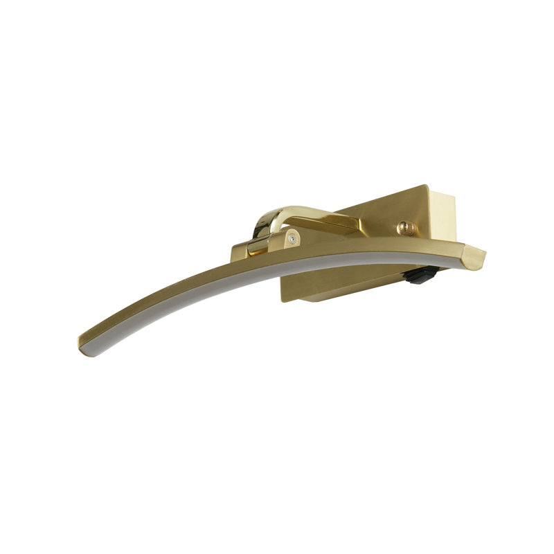 Hardwired LED Wall Mounted Picture Light, 9cm H x 40cm W x 13cm D, Satin Brass
