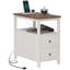 Table de bout avec station de charge, ports USB, tiroirs et tablette-111178332
