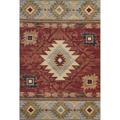 Premium Machine Washable Lubbers AMF1754 Tribal Rug