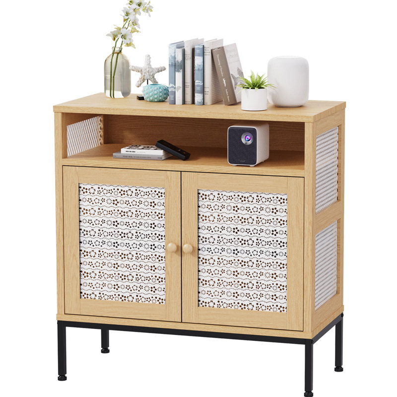 Buffet de 31,5 po de largeur Jaxzon, blanc / brun