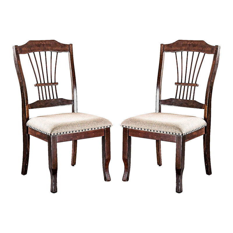 Chaise d'appoint rembourrée à dossier en lattes brun / beige Kermit
