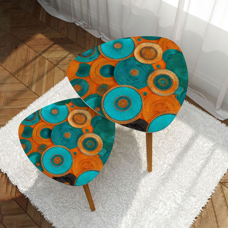 Ensemble de 2 tables basses gigognes Triangle