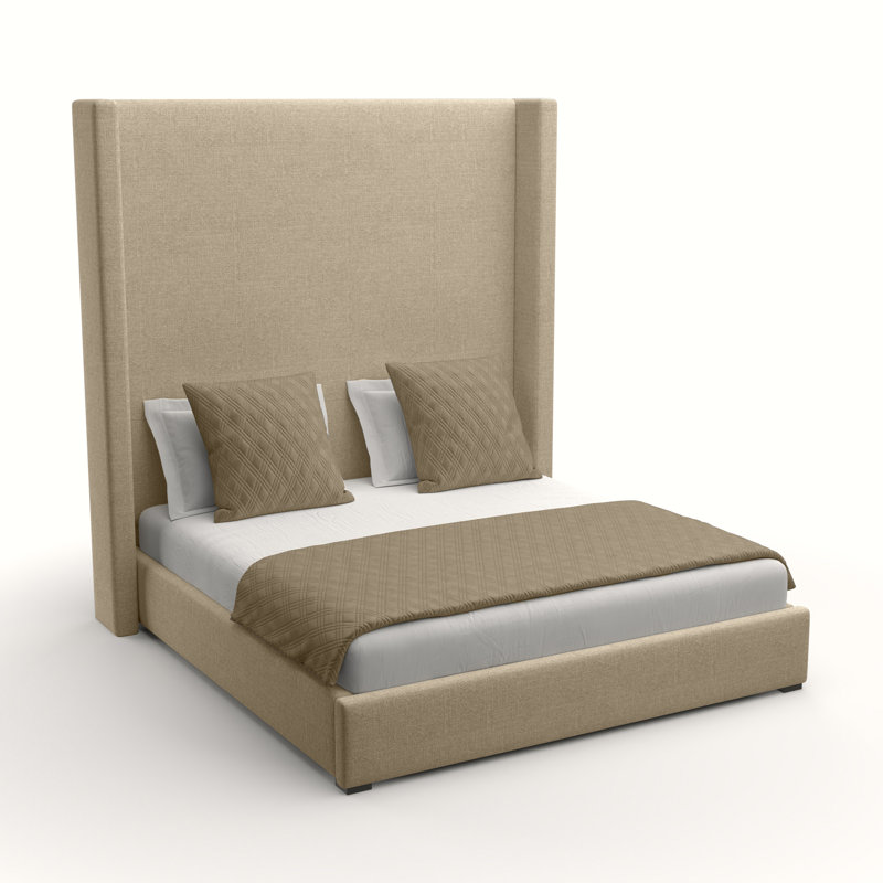 Esparto Upholstered Wingback Bed, California King, Flax Revolution®