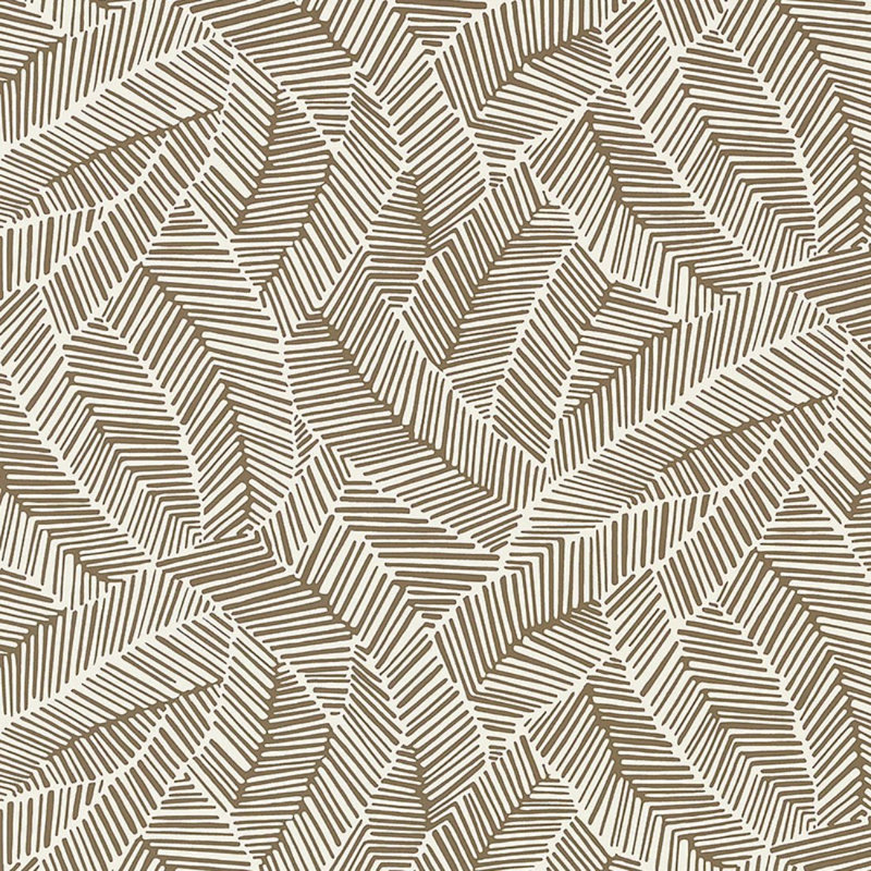 Abstract Leaf Wallpaper, Mocha