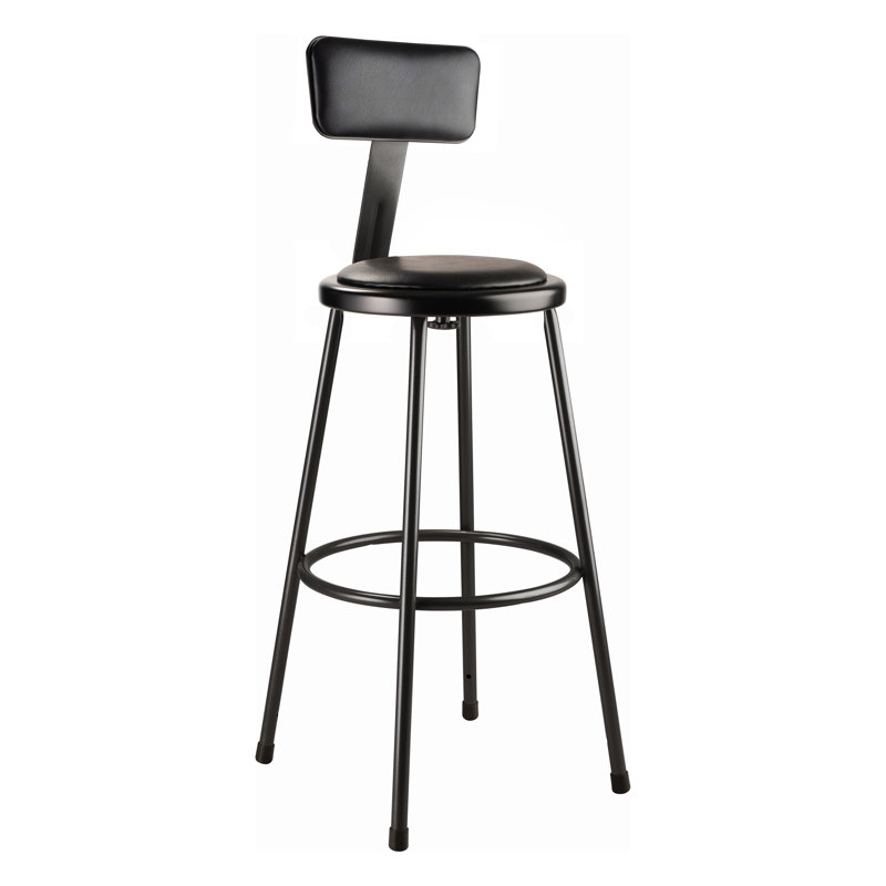 Backed Ergonomic Lab Stool with Footrest, 30"