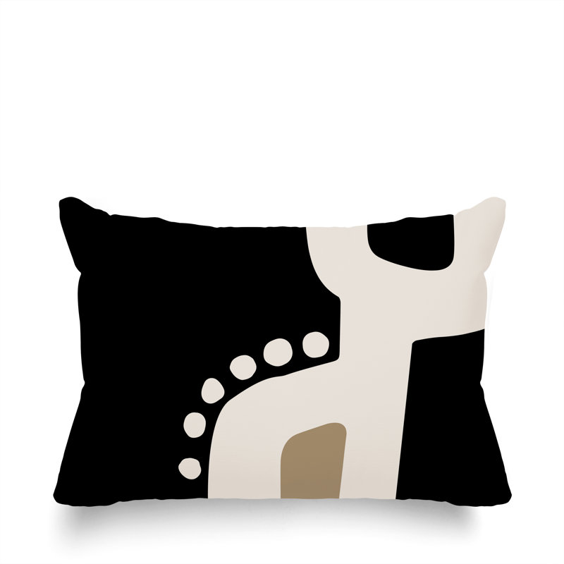 Coussin lombaire réversible intérieur / extérieur Sofi Minimalist, H 14 po x l 20 po, Noir, noir, noir, noir