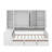 Twin Size Wooden Daybed With Three Drawers, All-In-One Cabinet, Desk And Shelves-621285151-621285145
