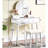 Wood Vanity And Stool Purple - Modern Table , Metal Drawer Pull, 12.6"W Dimension Stool, Pull For Easy Opening-620541818