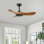 Ventilateur de plafond en bois 36 po sans lumière, 3 pales réversibles, avec moteur à courant continu réversible à 6 vitesses, ventilateur de plafond à profil bas sans lumière pour le salon, la cuisine et la chambre à coucher