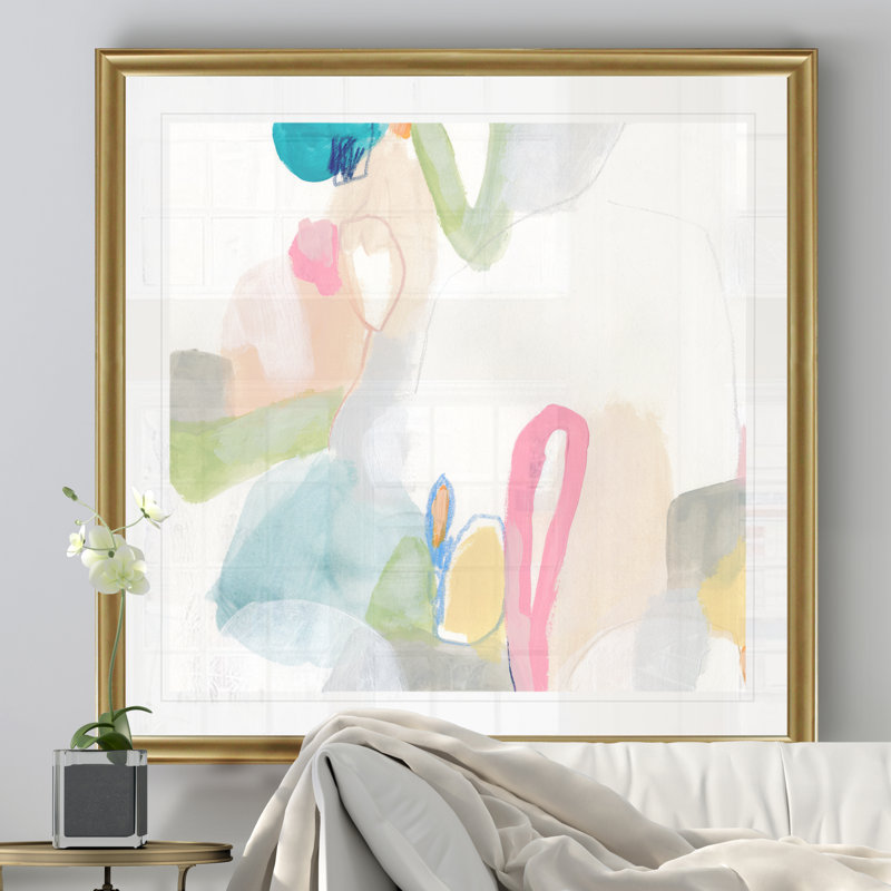 Peinture sur toile bonbon III, Cadre doré, H 17,5 po x l 17,5 po x P 1,5 po