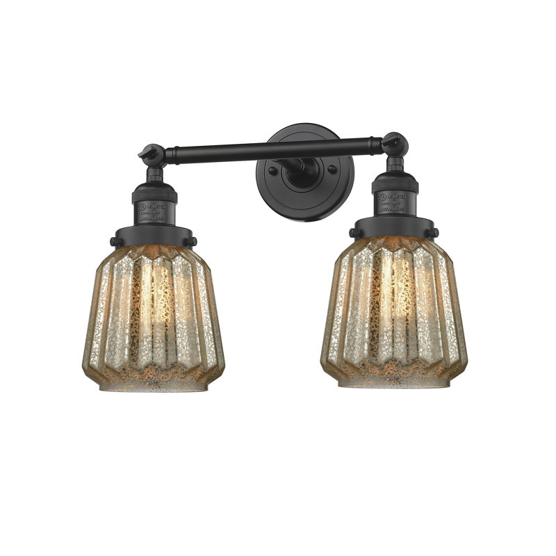 Vinson 2 - Light Dimmable Vanity Light, 60 Watt Vintage Incandescent Bulb, Mercury Plated, Matte Black