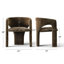 Chaise d'appoint moderne sculpturale avec dossier enveloppant incurvé et assise rembourrée-823127617
