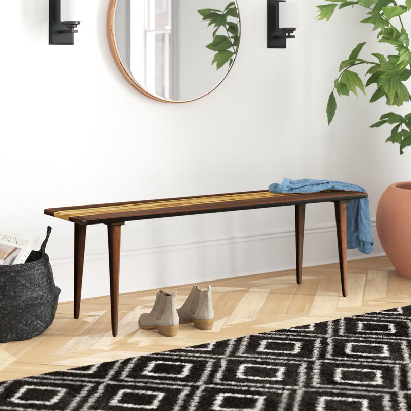 Rabideau Solid Wood Bench, Chocolate