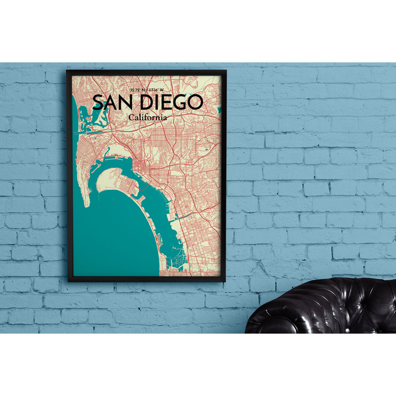 San Diego - No Frame Print, 43.2cm H x 27.9cm W x 0.1cm D