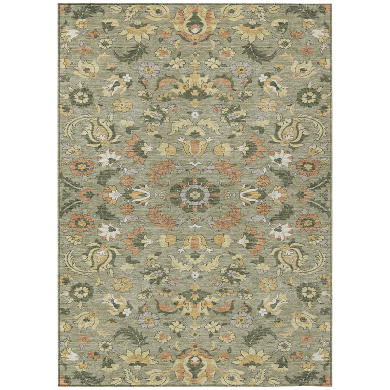 Machine Washable Indoor/Outdoor Chantille ACN2473 Global Rug, 10' x 14', Sage