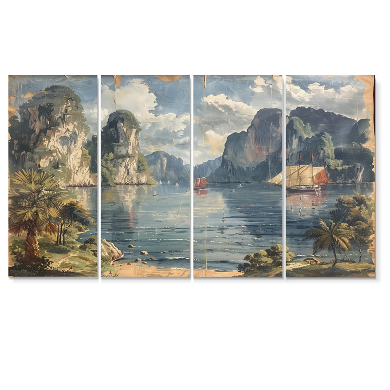 «Vietnam Ha Long Bay Coastal Beauty I», ensemble de reproductions d'art mural, H 32 po x l 64 po