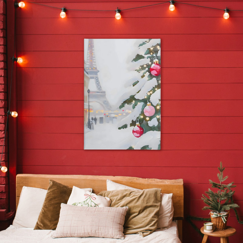 Toile de Noël Tour Eiffel, design par Arlington Prints, H 45 po x l 30 po