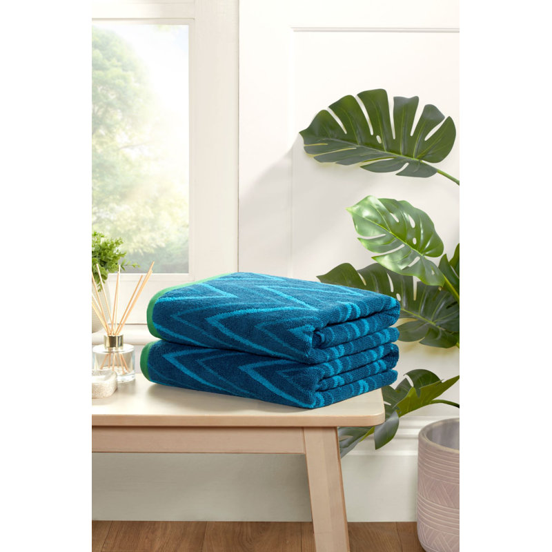 Talaijah 100% Cotton Bath Sheet, Blue