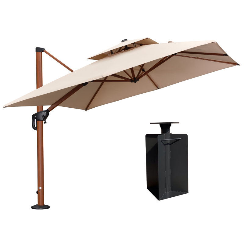 Parasol en porte-à-faux carré 108 po Wetumka, Beige