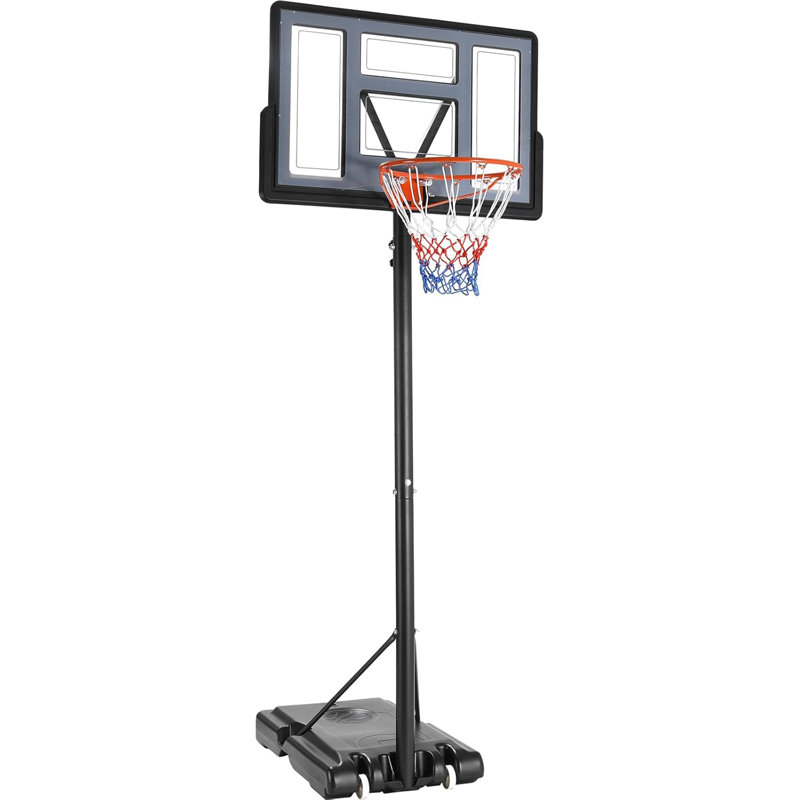 Adjustable Height 110cm W Portable Full-Size Basketball Hoop