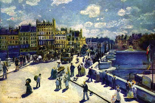« pont-neuf » par pierre-août renoir, reproduction d’art, H 20 po x l 30 po x P 1,5 po