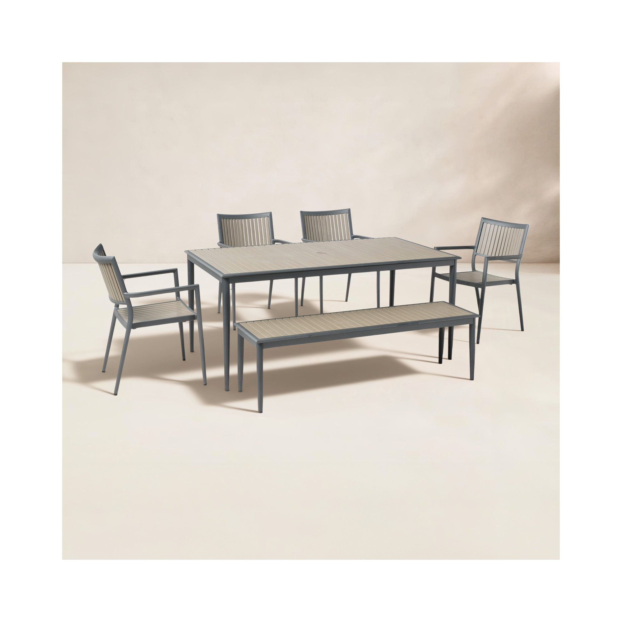 Limetta Rectangular 78'' Long Dining Set, 4