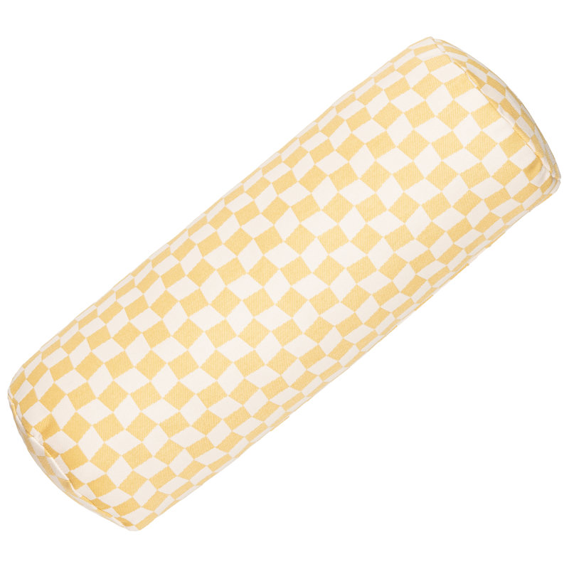 Coussin décoratif Terrace, Jaune, motif géométrique 2, Traversin H 8 po x l 21 po