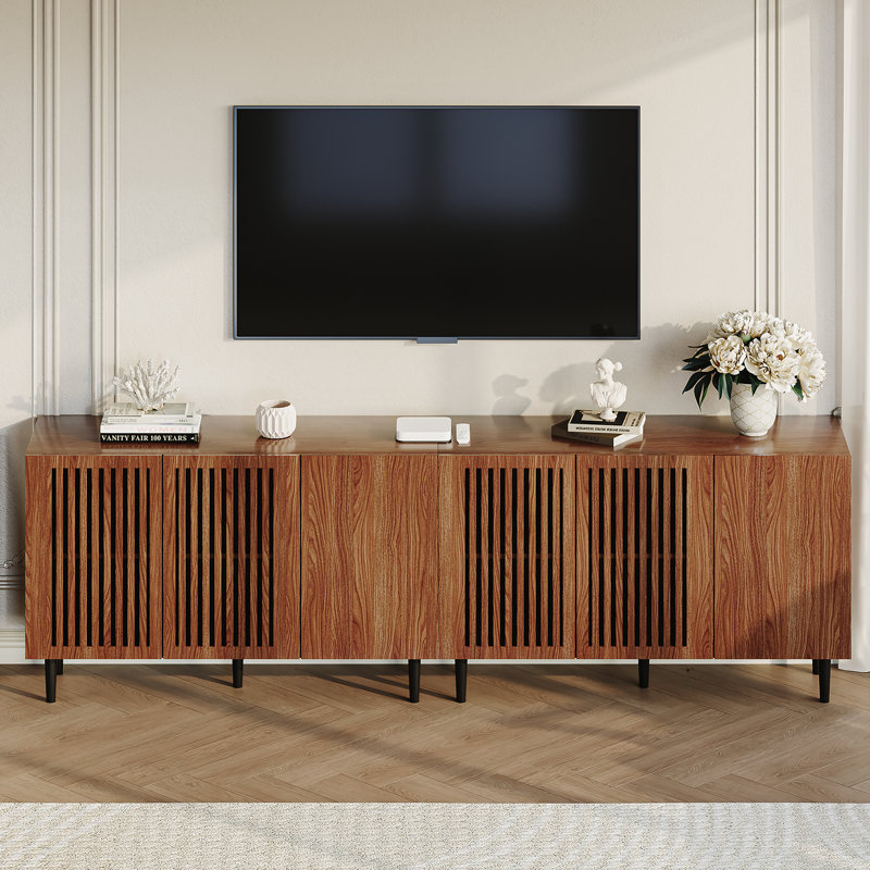 Crédence avec portes Hessle, armoire buffet avec tablettes réglables pour le salon et la salle à manger, Brun