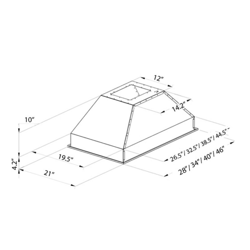 34" ZLINE 700 CFM Ducted Insert Range Hood in Brushed Stainless Steel