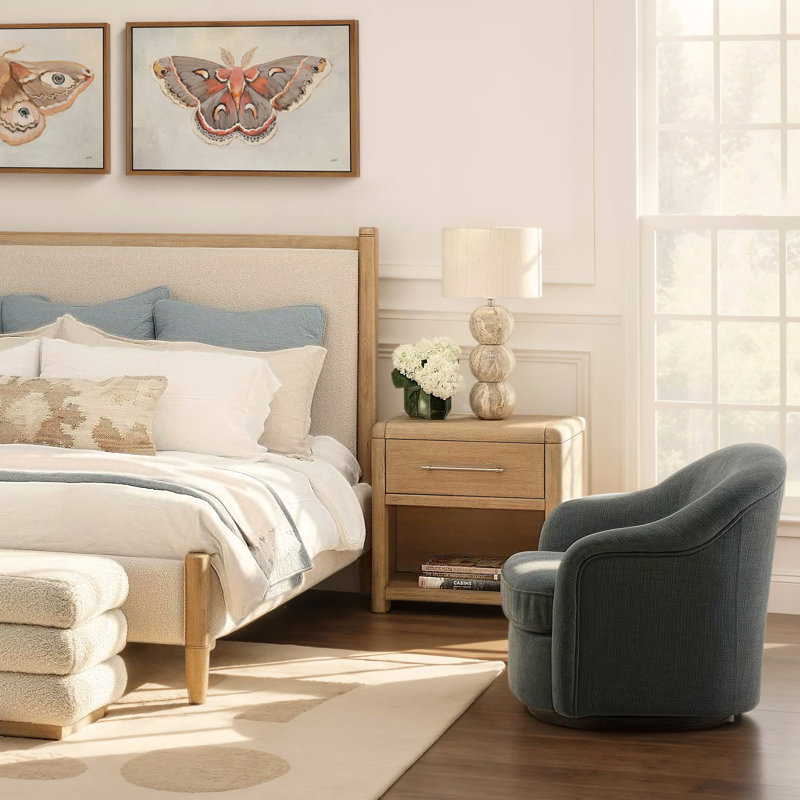 Tricia 1-Drawer Rubberwood Nightstand